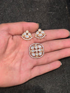 Moissanite pendant earring set