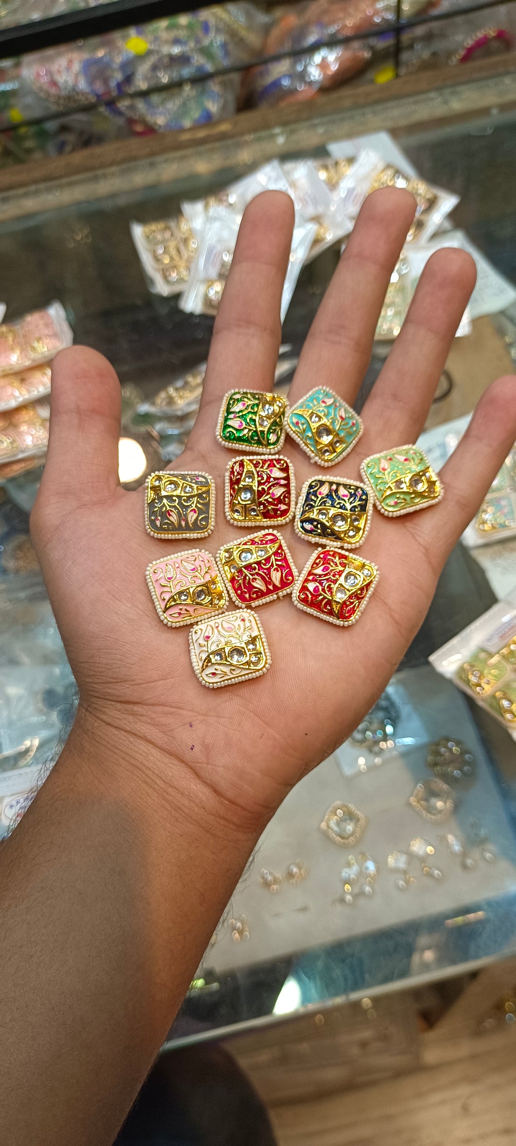 Meena Kundan pendants||  1 pcs 6 pcs back||