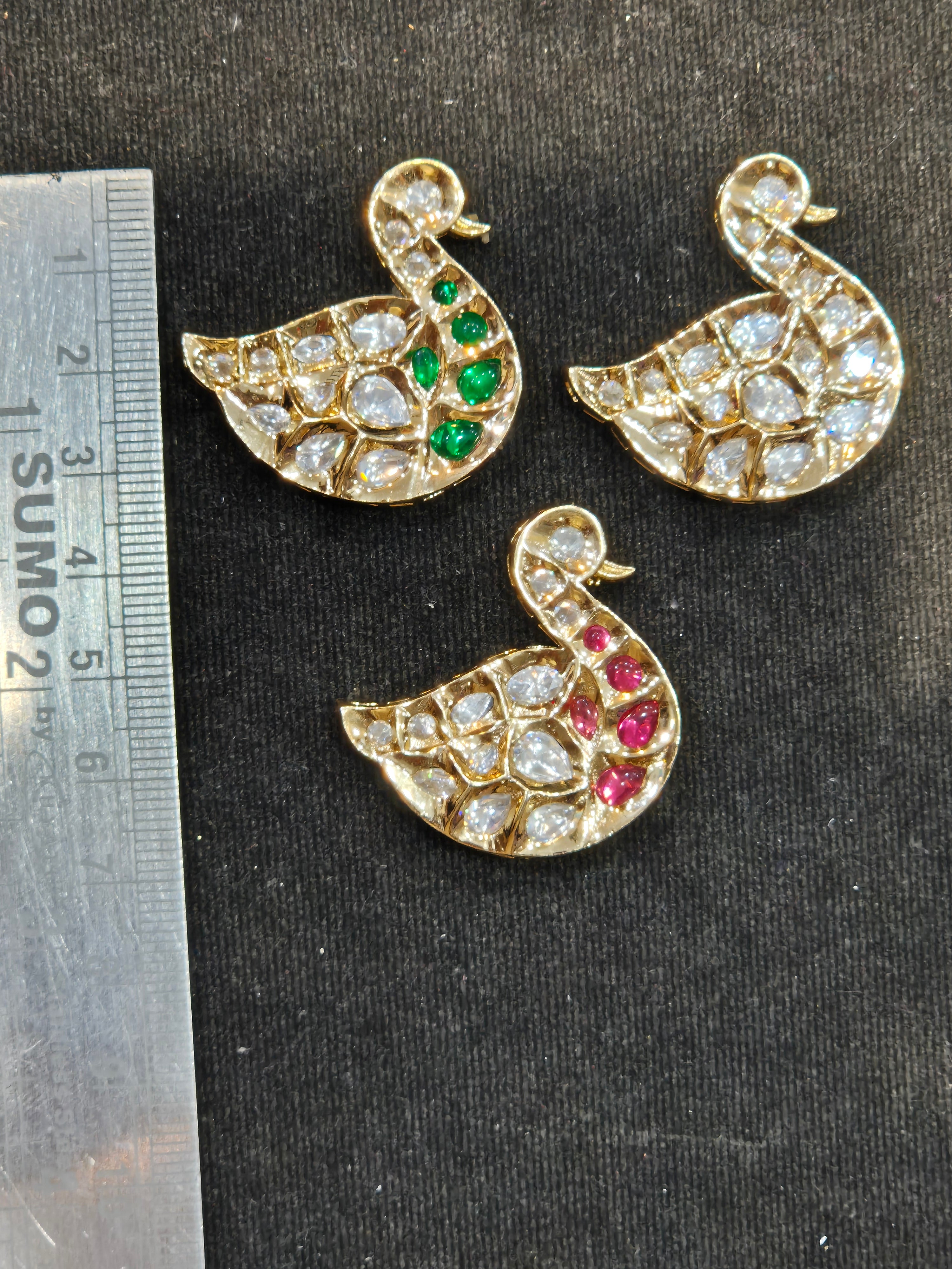Polki duck pendant || 1 pair pack ||
