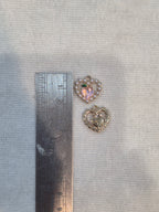 Pearl heart charm || 6 piece pack ||