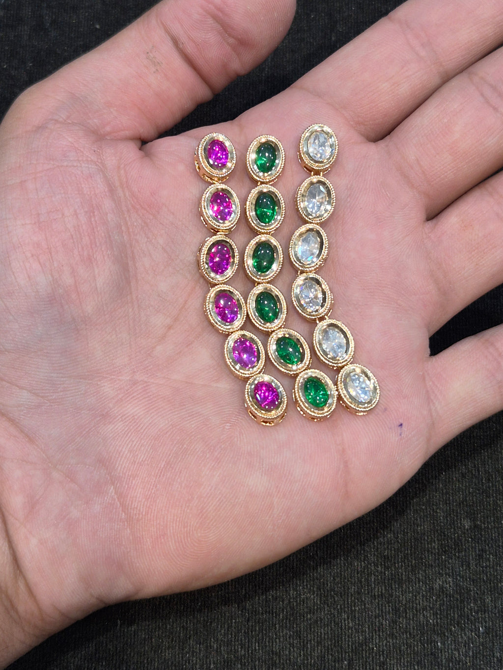 Polki Kundan oval || 1 piece and 6 pieces pack||