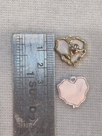 Mop heart charm || 6 piece pack ||