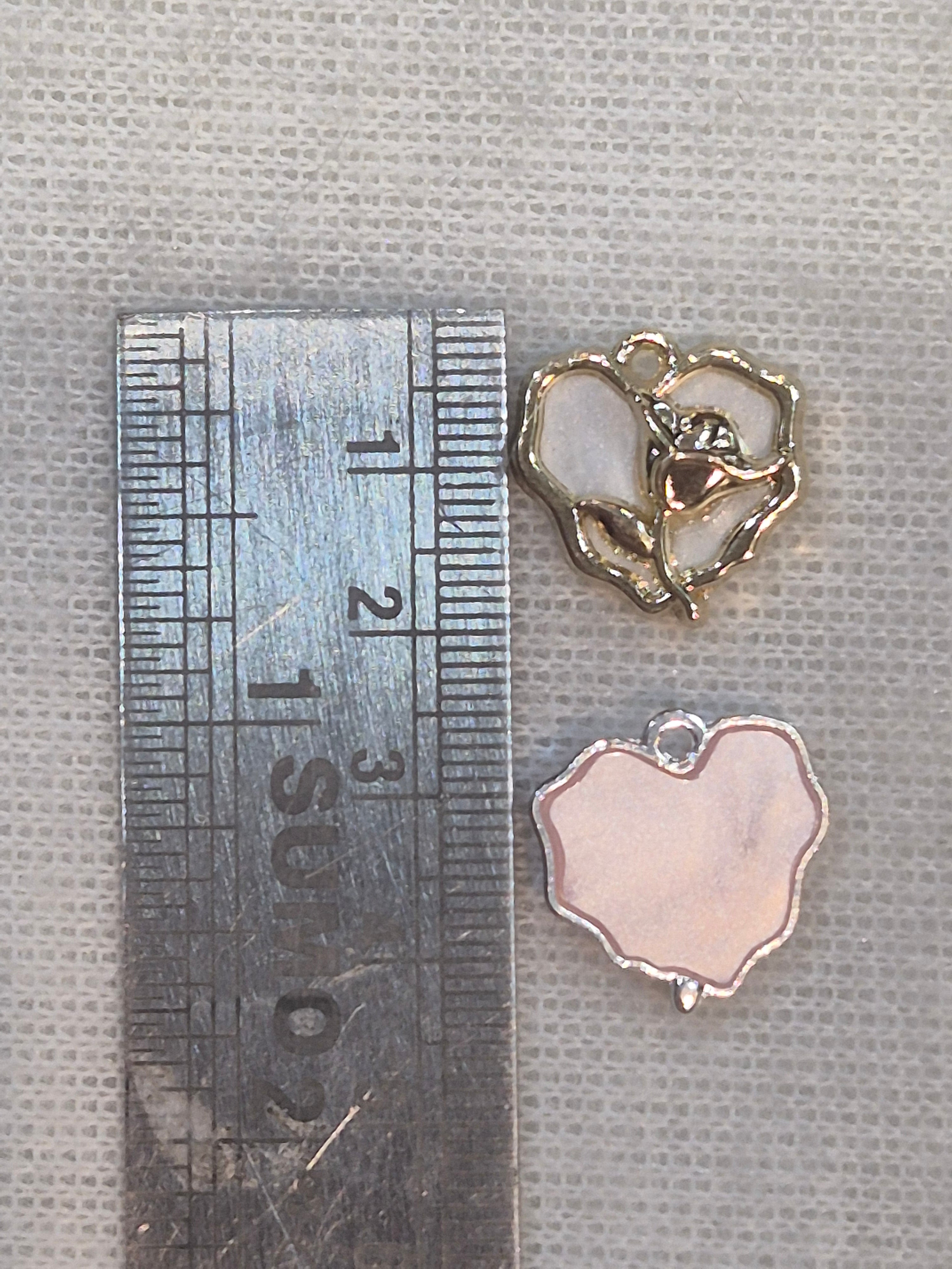 Mop heart charm || 6 piece pack ||