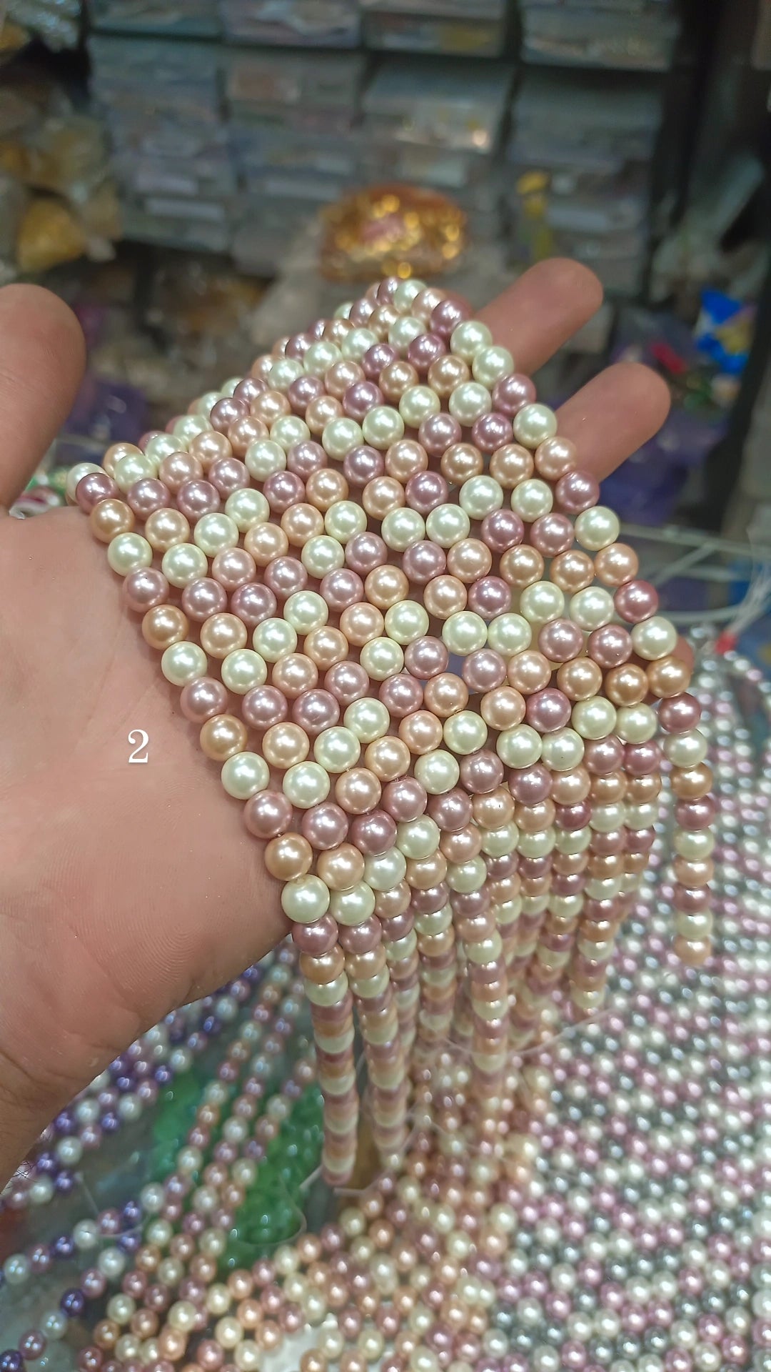 Real Shell pearls 8mm || 16 colour || 1line pack ||