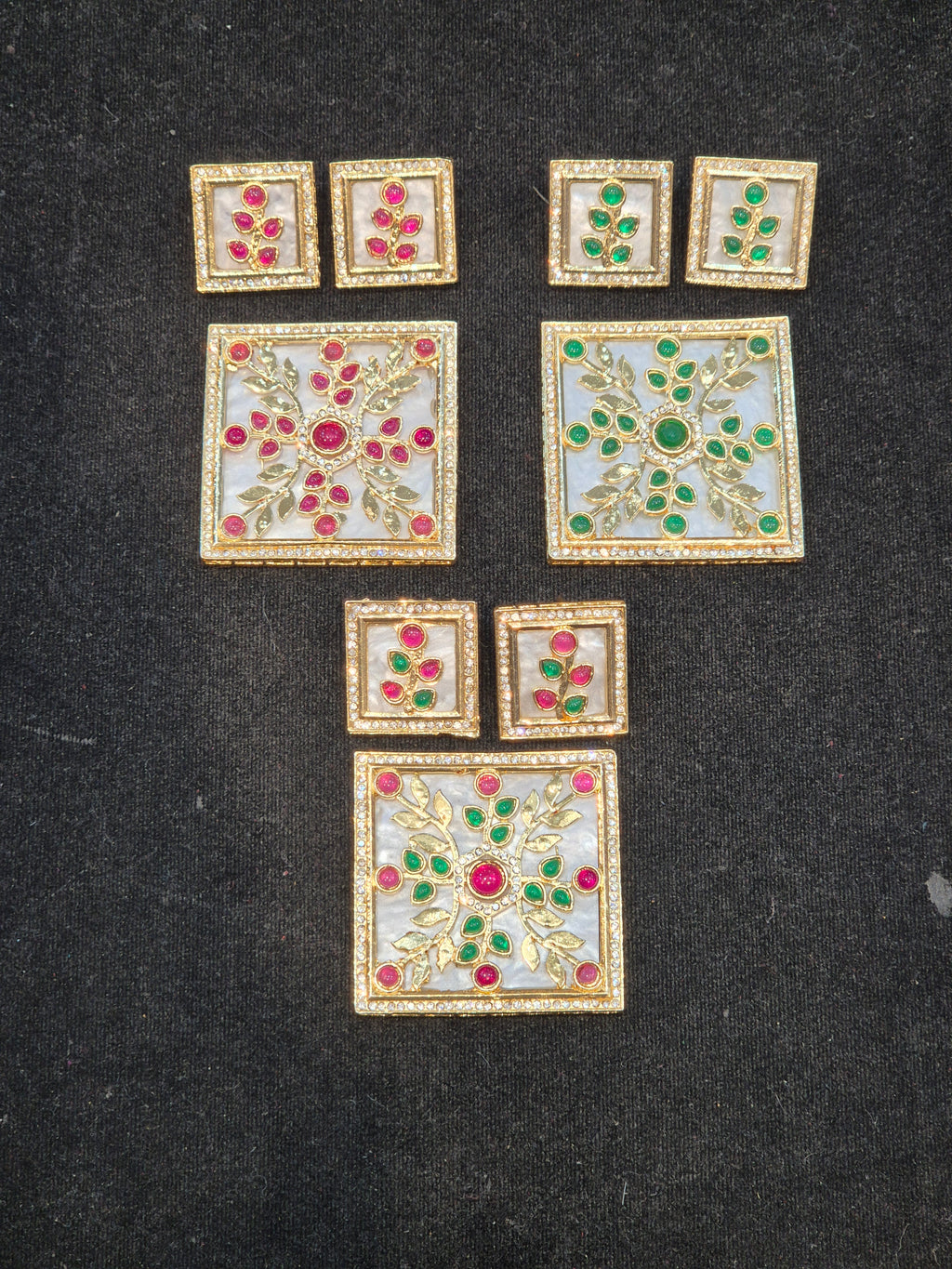 Pendant earring set || 3 colours ||