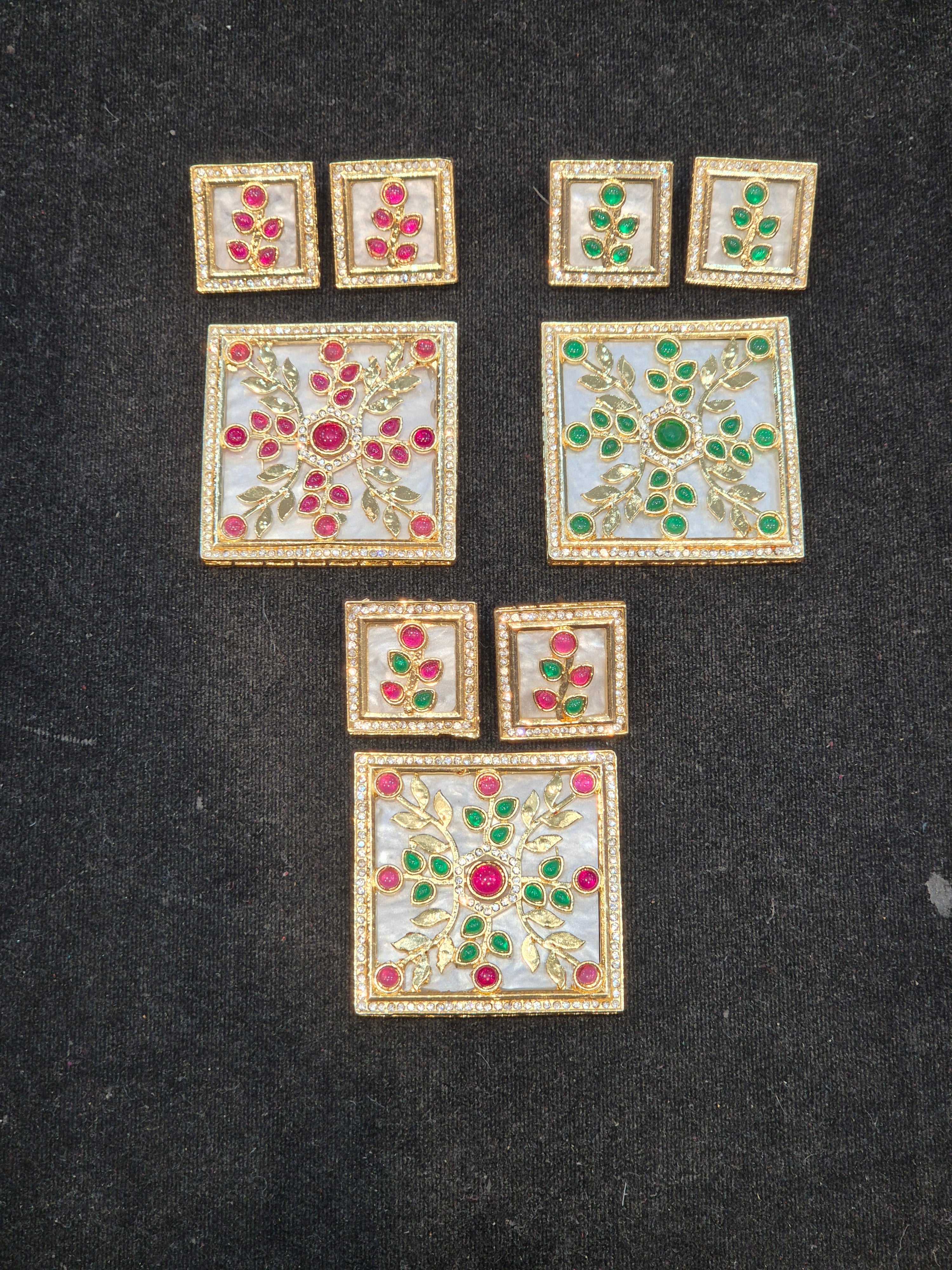 Pendant earring set || 3 colours ||