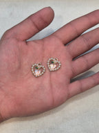 Pearl heart charm || 6 piece pack ||